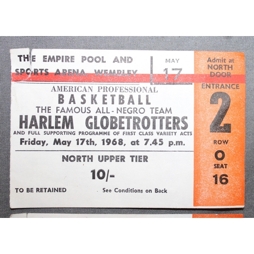 458 - Two 1968 Harlem Globetrotters Tickets