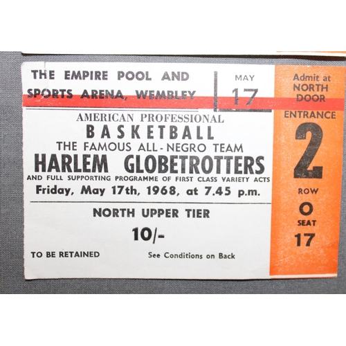 458 - Two 1968 Harlem Globetrotters Tickets