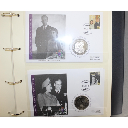 203 - Diamond Wedding 16 Coin Cover Collection COA