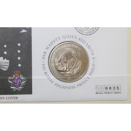 203 - Diamond Wedding 16 Coin Cover Collection COA