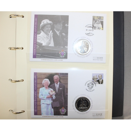 203 - Diamond Wedding 16 Coin Cover Collection COA