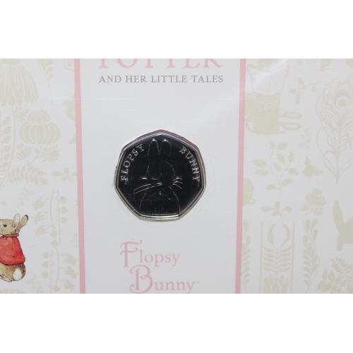 225 - 2018 Flopsy Bunny Rabbit Mint 50p Coin Pack Sealed