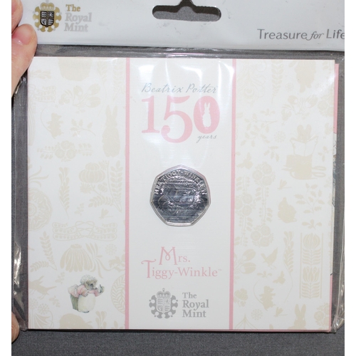 230 - 2016 Mrs Tiggy-Winkle Royal Mint 50p Coin Pack Sealed