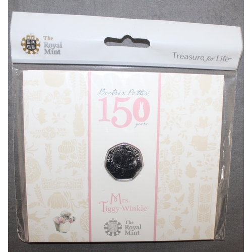 231 - 2016 Mrs Tiggy-Winkle Royal Mint 50p Coin Pack Sealed