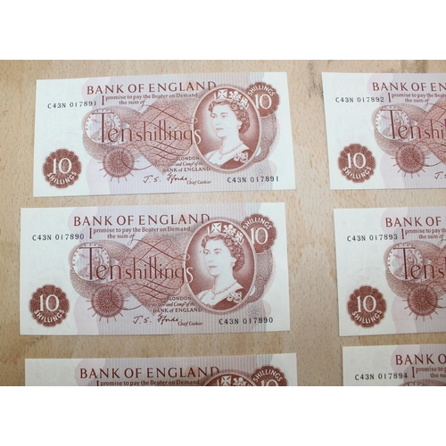 255 - 9 x Ten Shilling Bank Notes Consecutive fForde