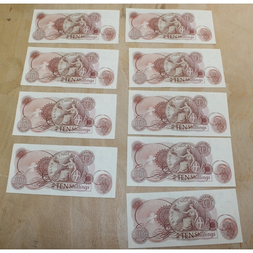 255 - 9 x Ten Shilling Bank Notes Consecutive fForde