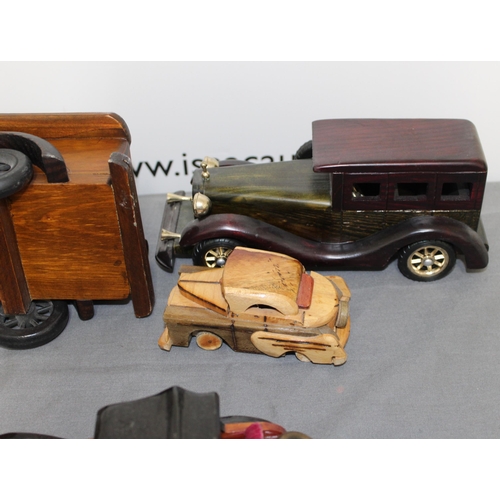 572 - Collection Of Wooden Vehicles Inc A Wooden Bike Puzzle 
Longest-37cm