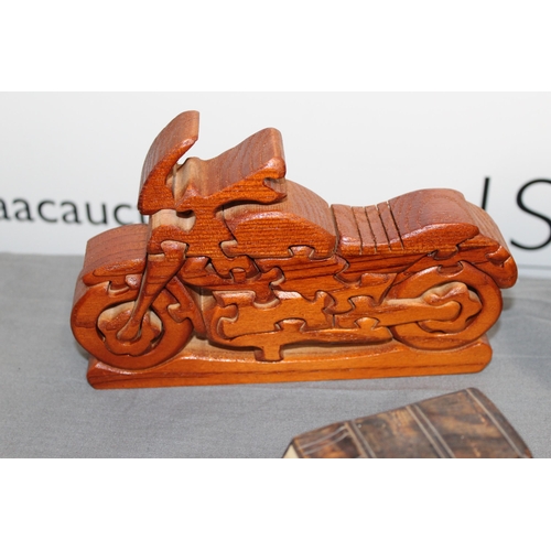 572 - Collection Of Wooden Vehicles Inc A Wooden Bike Puzzle 
Longest-37cm