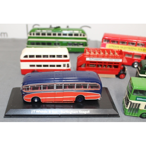 578 - Collection Of Buses, Trams Inc- Corgi, Juniors, Leyland, Matchbox, Lledo,  Etc