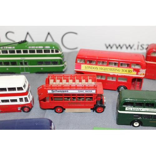 578 - Collection Of Buses, Trams Inc- Corgi, Juniors, Leyland, Matchbox, Lledo,  Etc