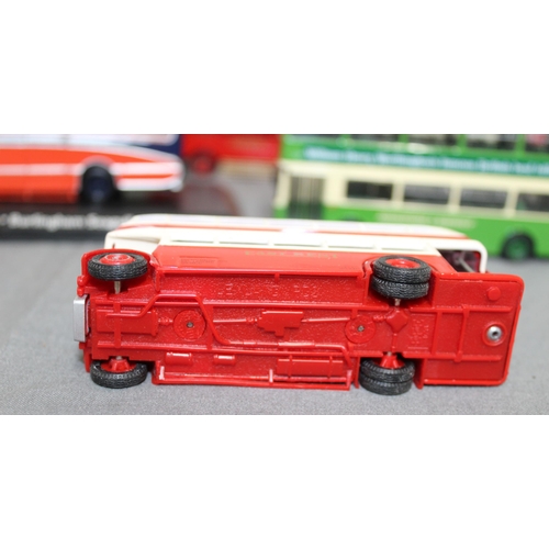 578 - Collection Of Buses, Trams Inc- Corgi, Juniors, Leyland, Matchbox, Lledo,  Etc