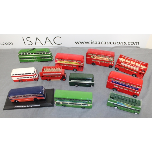 578 - Collection Of Buses, Trams Inc- Corgi, Juniors, Leyland, Matchbox, Lledo,  Etc