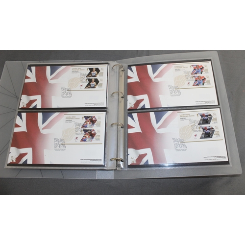 166 - London 2012 Gold Medal Winners Stamp Collectors Packs in Album