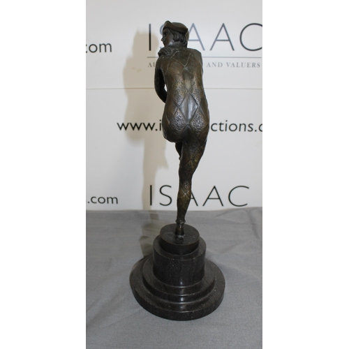 8 - Art Deco Fan Dancer Bronze Statue Height-35cm