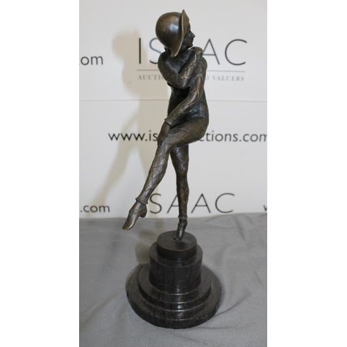 8 - Art Deco Fan Dancer Bronze Statue Height-35cm