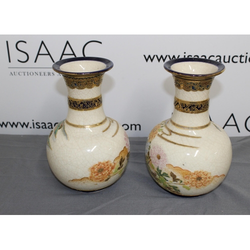 11 - Pair Of Chinese Style Vases Height-22cm 
Collection Only