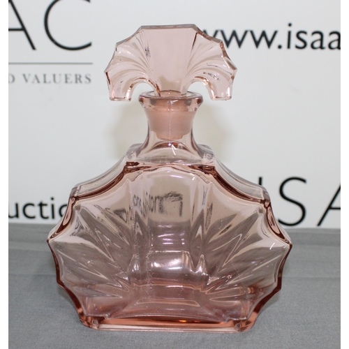 16 - Bohemian Czech Art Deco Glass Perfume Bottle Flacon Height-18.5cm