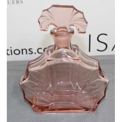 16 - Bohemian Czech Art Deco Glass Perfume Bottle Flacon Height-18.5cm