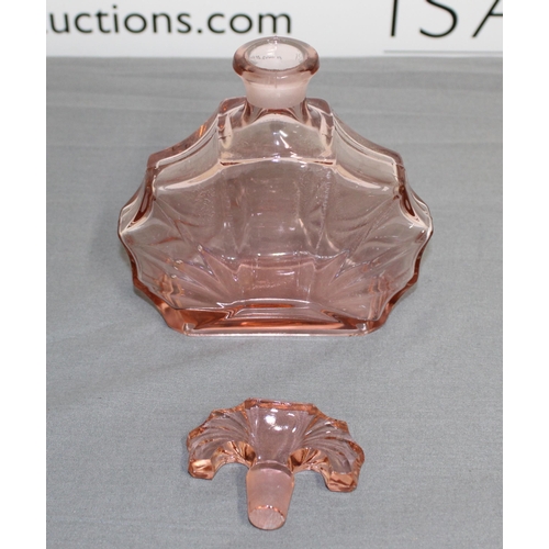 16 - Bohemian Czech Art Deco Glass Perfume Bottle Flacon Height-18.5cm