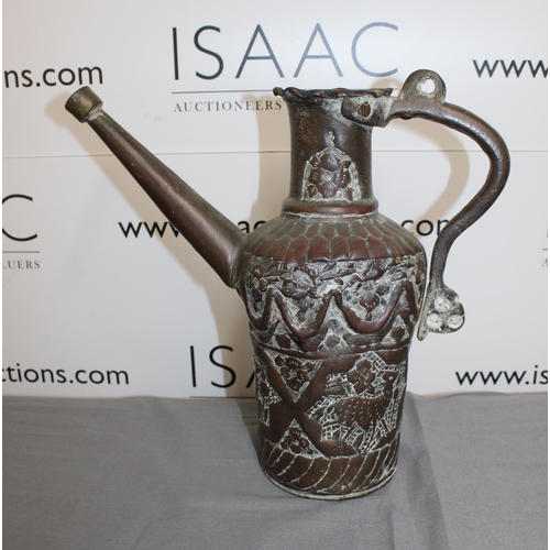 94 - Large Middle Eastern Heavy Copper Water Pitcher 
Height 31.5cm