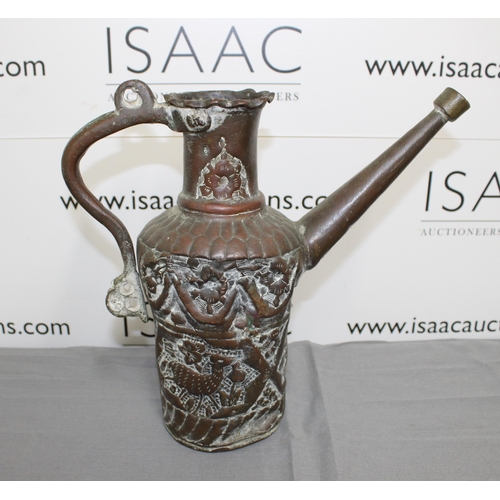 94 - Large Middle Eastern Heavy Copper Water Pitcher 
Height 31.5cm