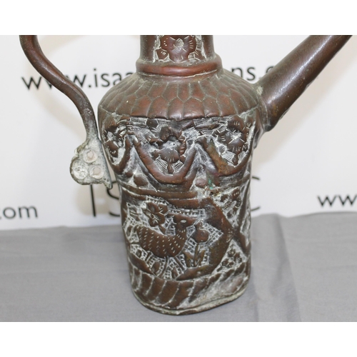 94 - Large Middle Eastern Heavy Copper Water Pitcher 
Height 31.5cm