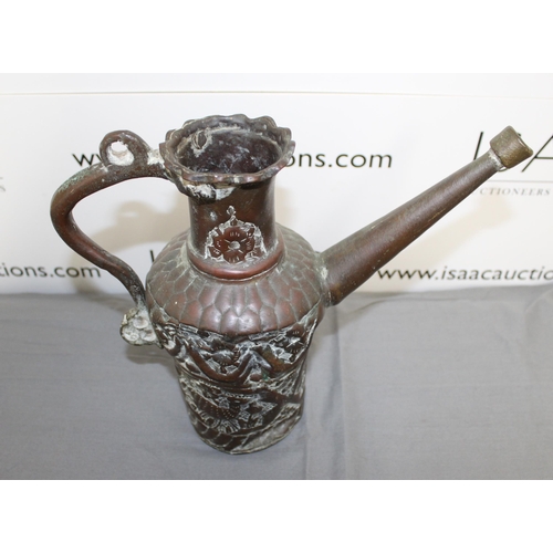 94 - Large Middle Eastern Heavy Copper Water Pitcher 
Height 31.5cm