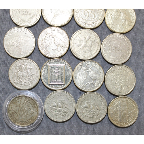 304 - 21 £1 Coins from Jersey, Gibralter & Isle of Man