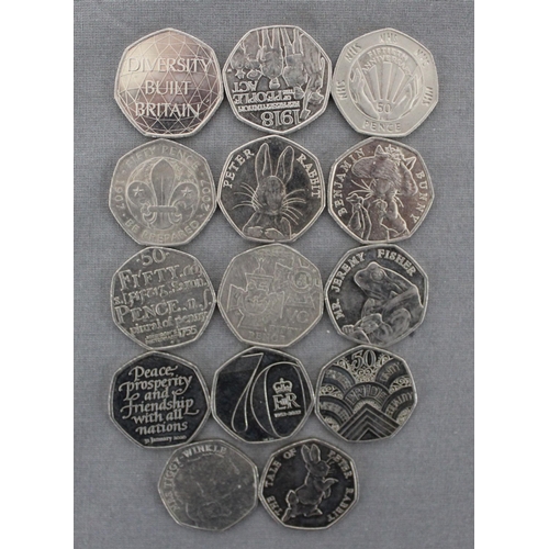 250 - 14 Collectable 50 Pence Coins