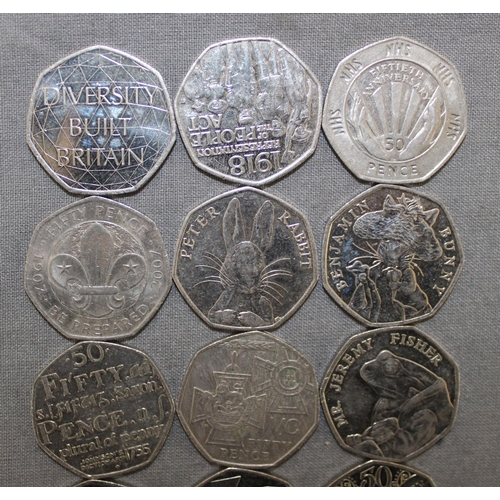 250 - 14 Collectable 50 Pence Coins