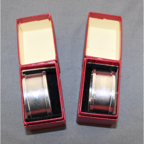 430 - Pair of Silver Hallmarked Napkin Rings Boxed