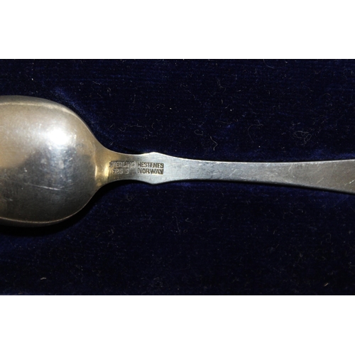 434 - Enamelled Silver 925 Spoon Boxed