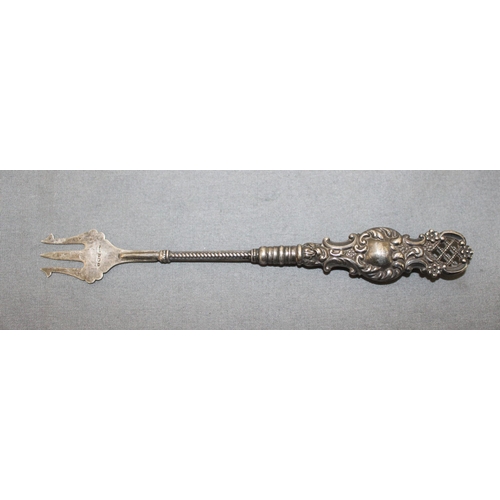 435 - Silver Hallmarked Pickle Fork - 19cm Long