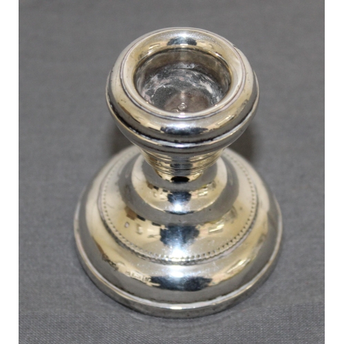 436 - Silver Hallmarked Dwarf Candlestick - 6cm tall