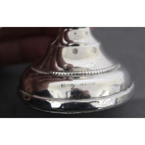 436 - Silver Hallmarked Dwarf Candlestick - 6cm tall