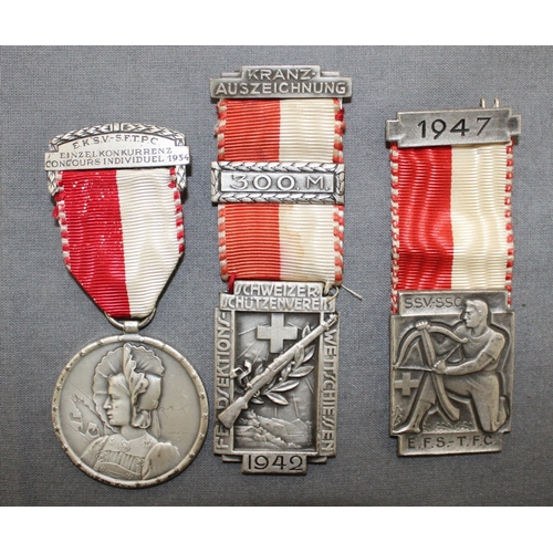 101 - Three SWISS Sporting Medals Dated between 1942- 1954