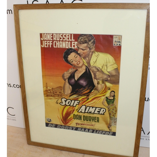 31 - Framed Film Poster Featuring Jane Russell & Jeff Chandler - Measure 66cm x 53cm  - Collection Only