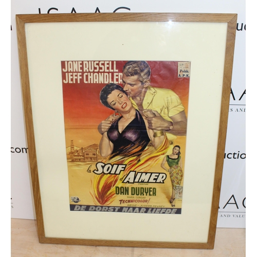 31 - Framed Film Poster Featuring Jane Russell & Jeff Chandler - Measure 66cm x 53cm  - Collection Only