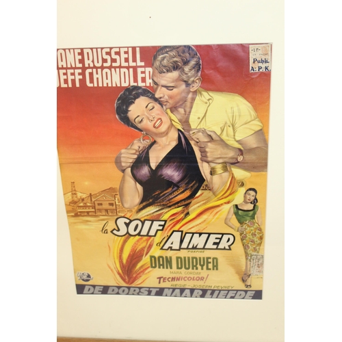 31 - Framed Film Poster Featuring Jane Russell & Jeff Chandler - Measure 66cm x 53cm  - Collection Only