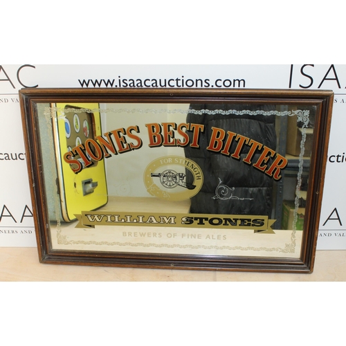 111 - Stones Best Bitter Advertising Mirror - Measures 68cm  x 43cm - Collection Only