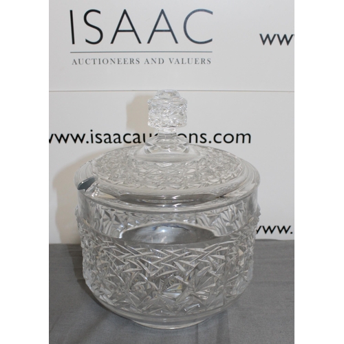 15 - Crystal/Cut Glass Punch Bowl Height With Lid 28cm 
Collection Only