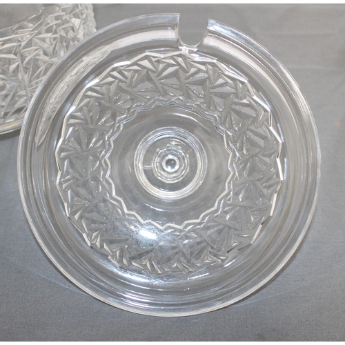 15 - Crystal/Cut Glass Punch Bowl Height With Lid 28cm 
Collection Only