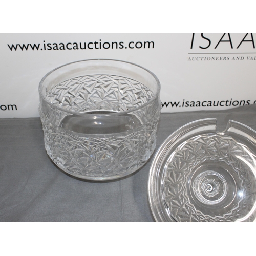 15 - Crystal/Cut Glass Punch Bowl Height With Lid 28cm 
Collection Only