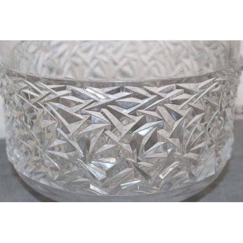 15 - Crystal/Cut Glass Punch Bowl Height With Lid 28cm 
Collection Only