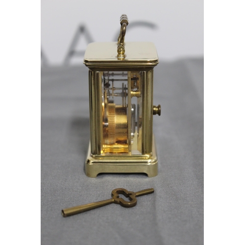 120 - Stunning Brass Miniature Carriage Clock By Matthew Norman London Marked 1742 Swiss Made In Original ... 