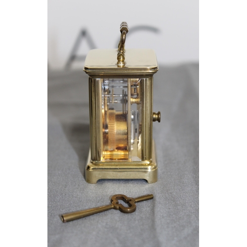 120 - Stunning Brass Miniature Carriage Clock By Matthew Norman London Marked 1742 Swiss Made In Original ... 