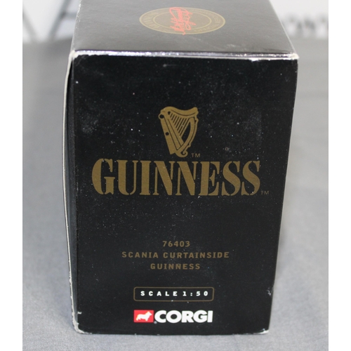 486 - BOXED LIMITED EDITION CORGI 76403 SCANIA CURTAINSIDE GUINNESS