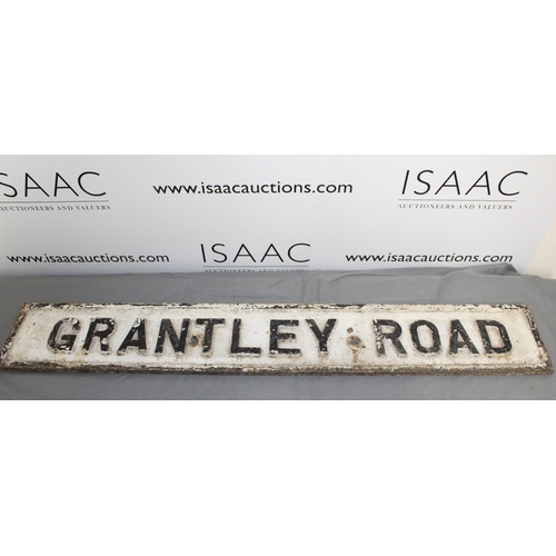 6 - Grantley Road Vintage Cast Metal Road Sign - 97cm wide 

Collection Only