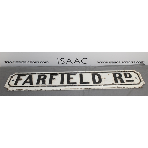 7 - Farfield Road Vintage Road Sign  - 89cm Long - Collection Only