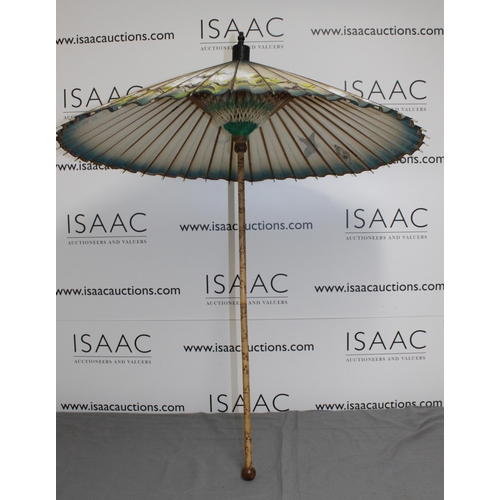 139 - Stunning Oriental Sunshade - 95cm Tall 

Small hole in shade as shown, otherwise excellent condition... 